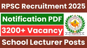 RPSC 3225 School Lecturer Online Form 2025