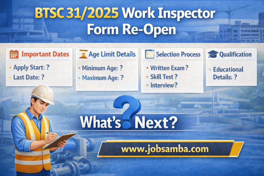 BTSC 31_2025 Work Inspector Form re-opened