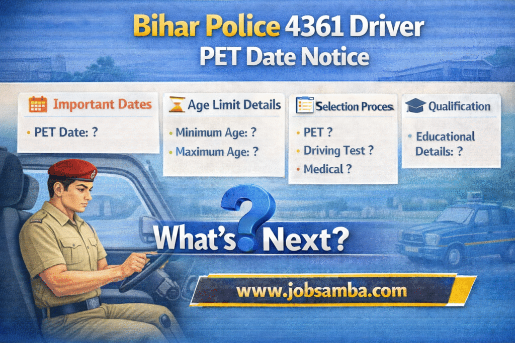 Bihar Police 4361 Driver PET Notice