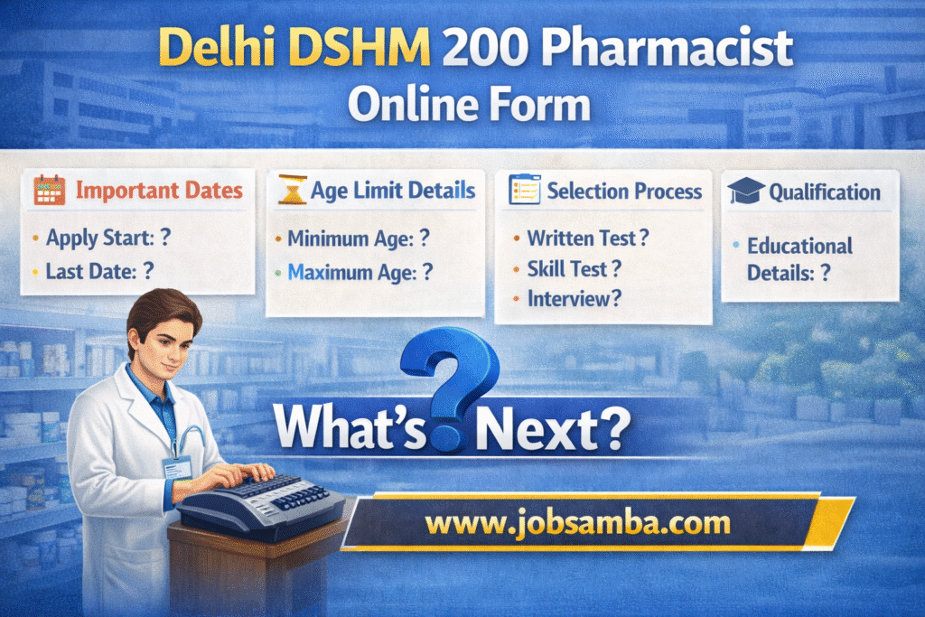 Delhi DSHM 200 pharmacist form details
