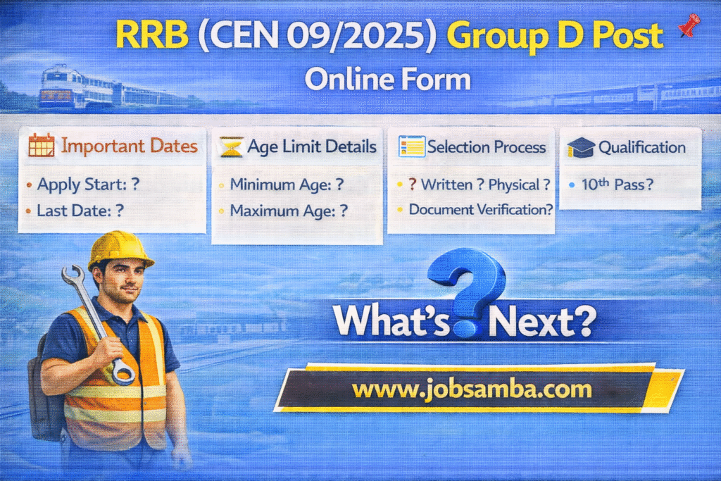 RRB (CEN 09/2025) Group D Post Online Form