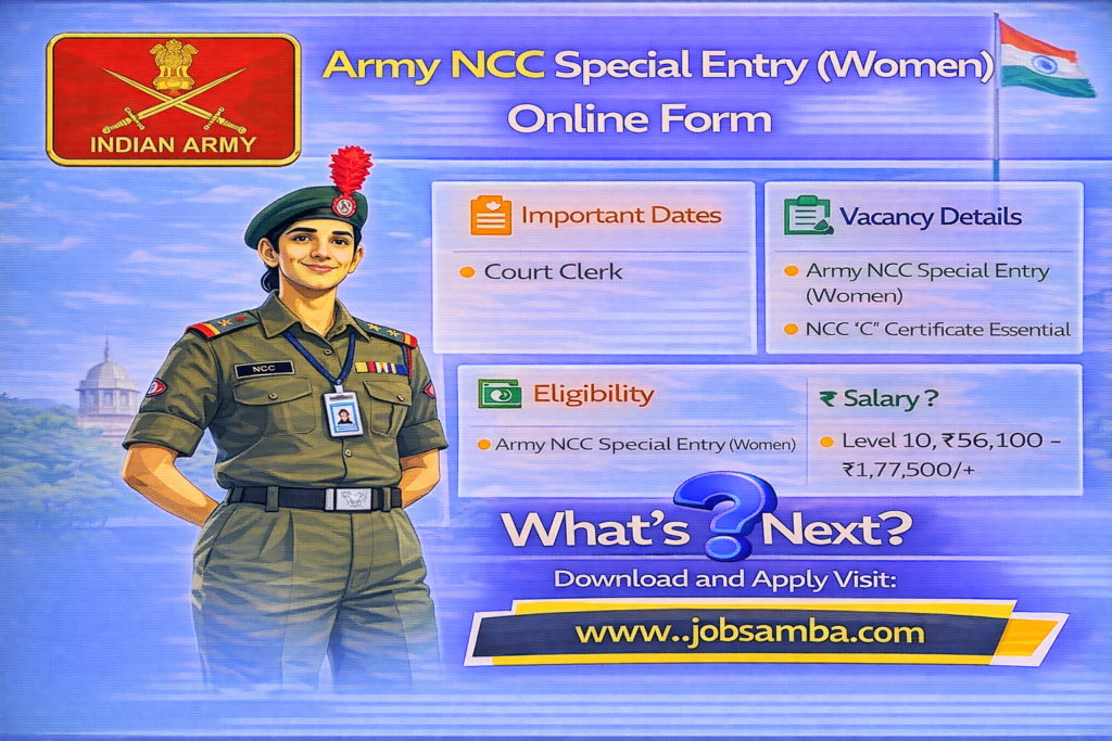 Army NCC Special Entry (Women) Online Form