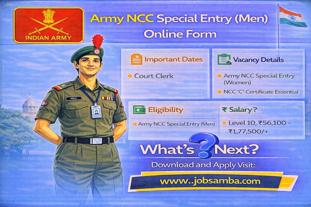 Army NCC Special Entry (Men) Online Form