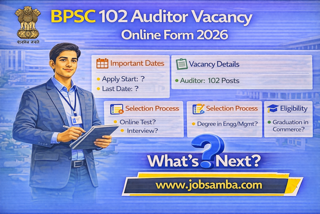 BPSC 102 Auditor Vacancy 2026 Info