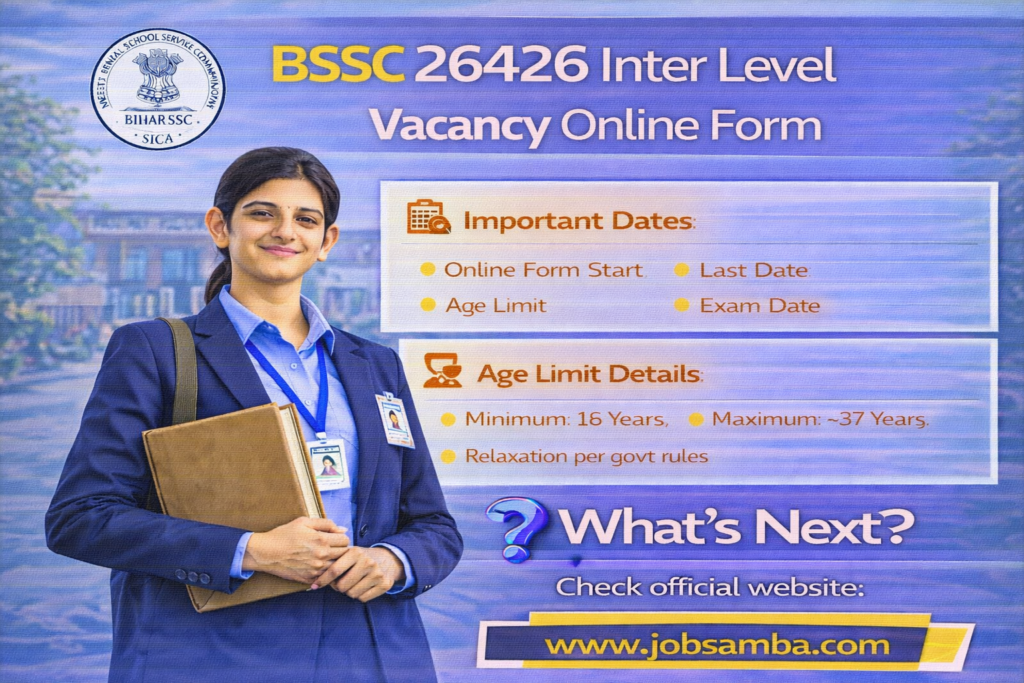 BSSC 26426 Inter Level Vacancy Online Form