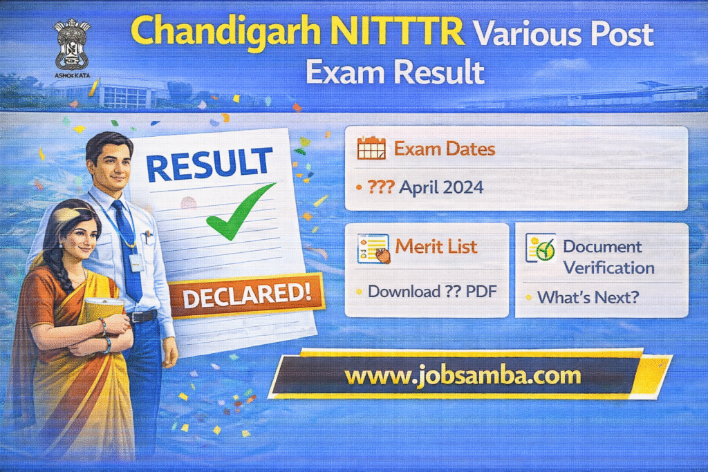 Chandigarh NITTTR exam result announcement
