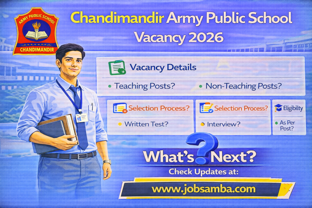 Chandimandir Army Public School vacancy 2026