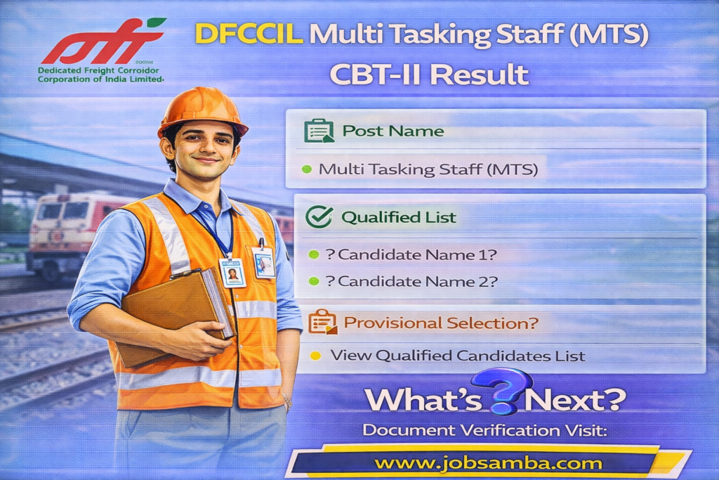 DFCCIL Multi Tasking Staff (MTS) CBT-II Result