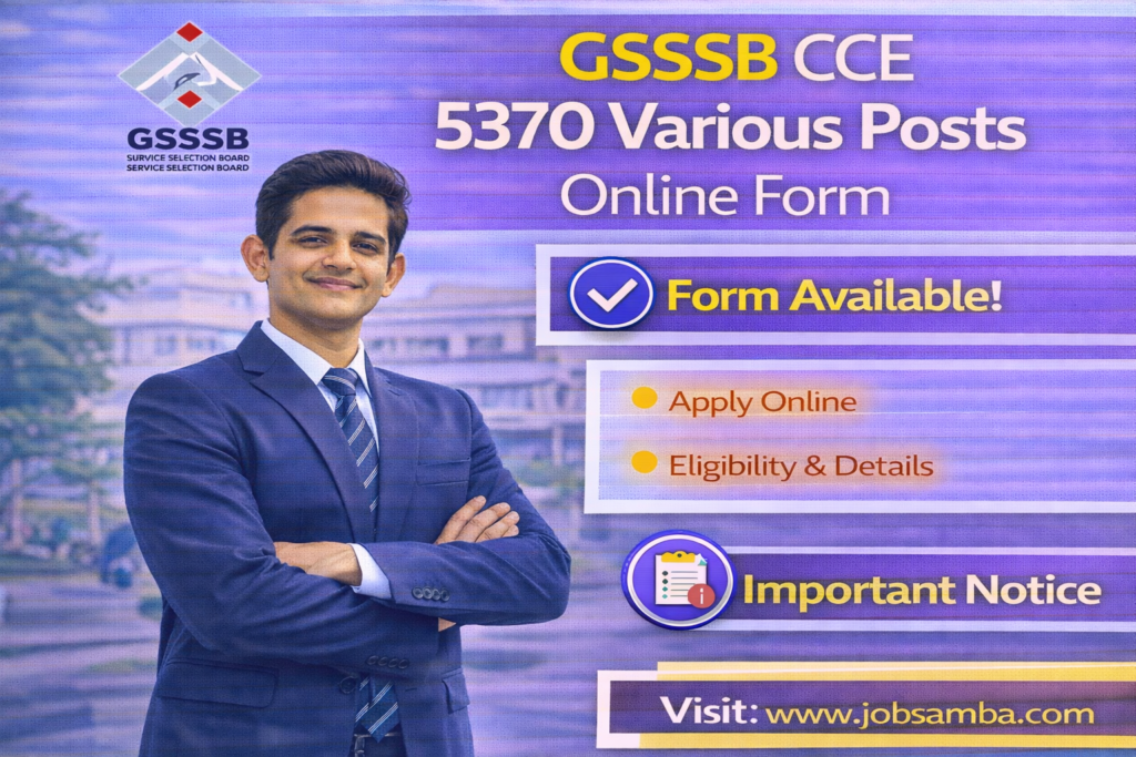 GSSSB CCE 5370 Various Posts Online Form