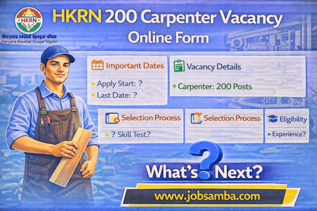 HKRN carpenter vacancy announcement graphic