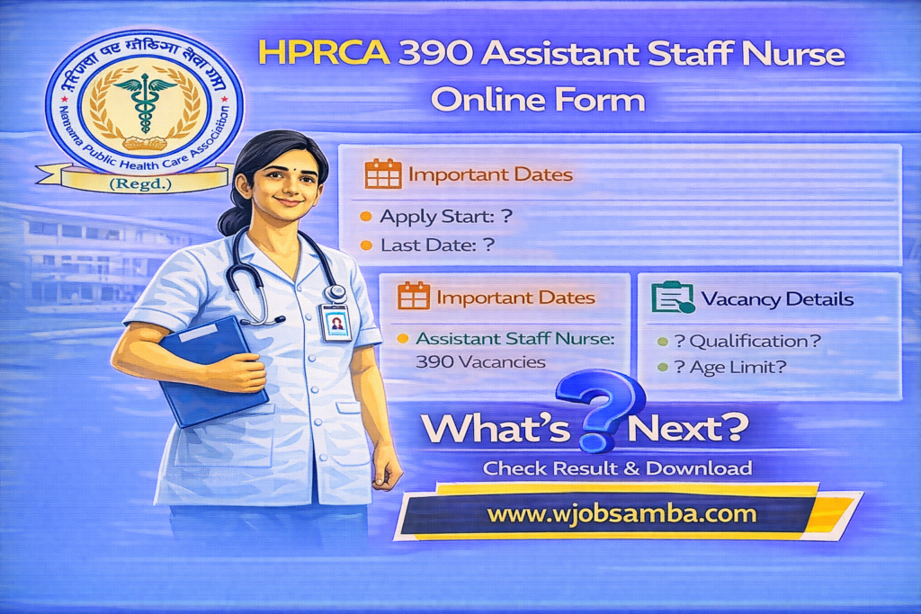 HPRCA 390 Assistant Staff Nurse Online Form