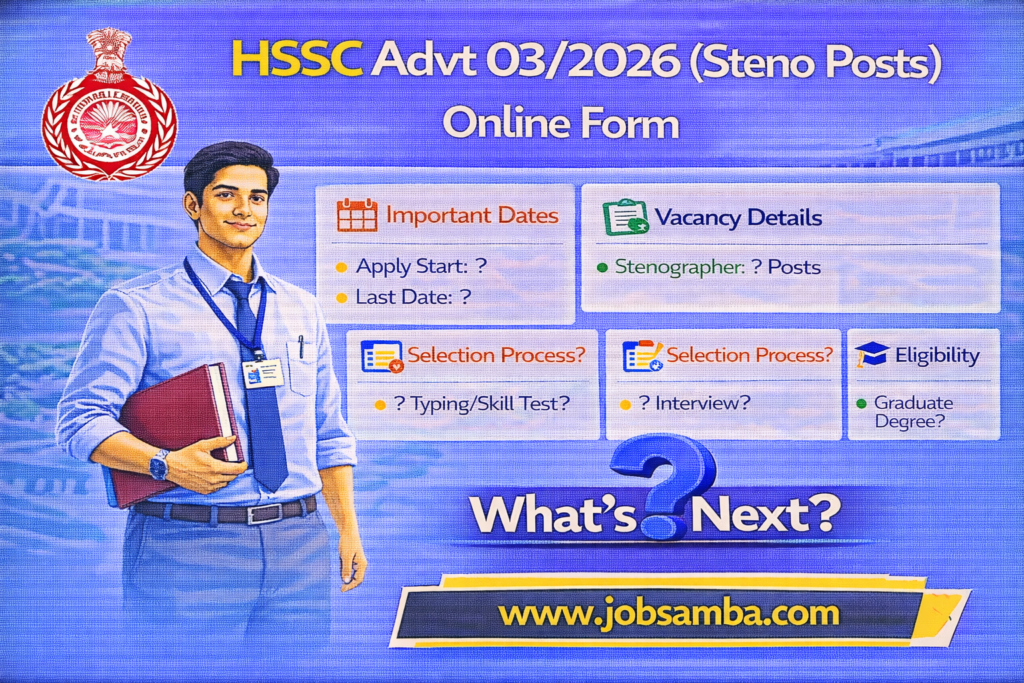 HSSC stenographer recruitment information graphic