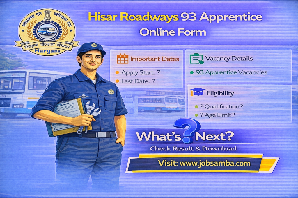 Hisar Roadways 93 Apprentice Online Form