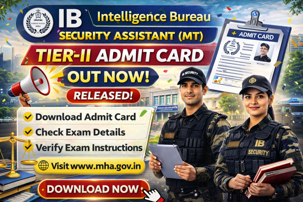 IB Security Assistant (MT) Tier-II Admit Card