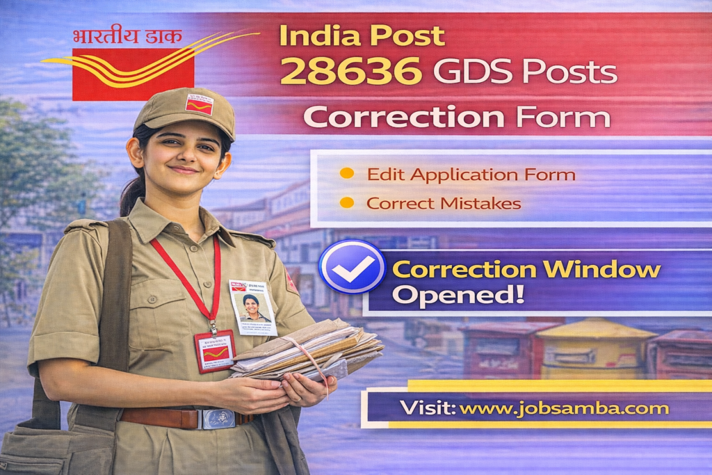 India Post 28636 GDS Posts Correction Form