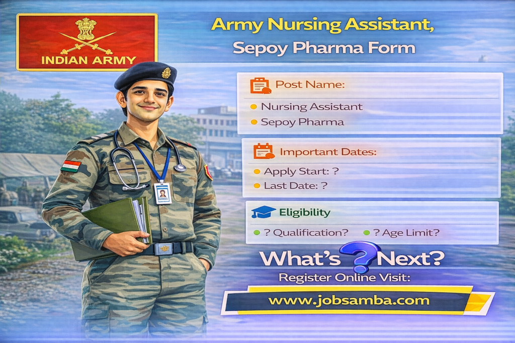 Army Nursing Assistant, Sepoy Pharma Form