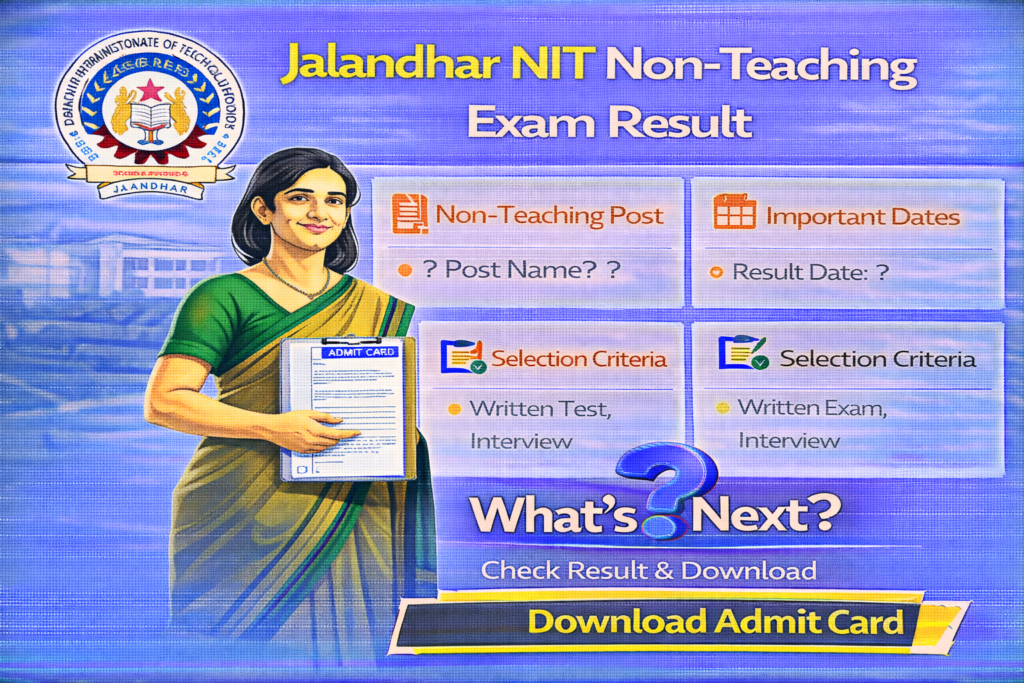 Jalandhar NIT Non-Teaching Exam Result