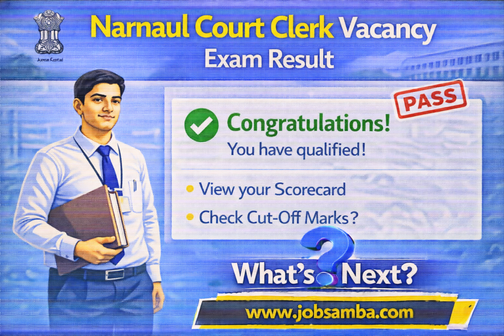 Narnaul Court Clerk exam result graphic