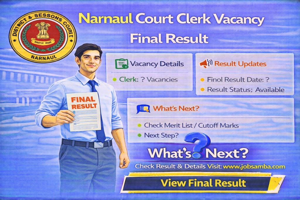 Narnaul court clerk vacancy result