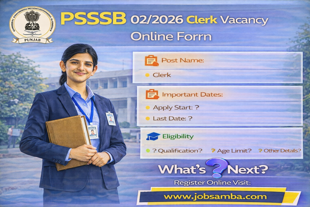 PSSSB 02/2026 Clerk Vacancy Online Form