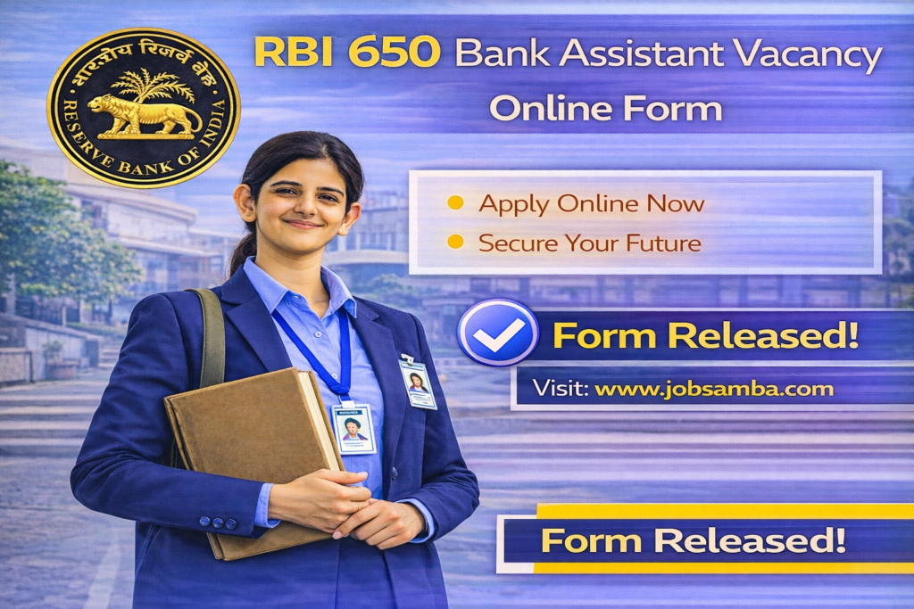 RBI 650 Bank Assistant Vacancy Online Form