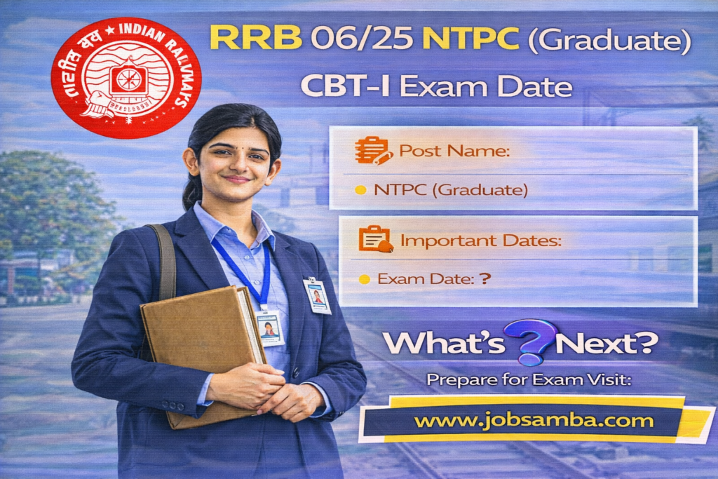 RRB 06/25 NTPC (Graduate) CBT-I Exam Date