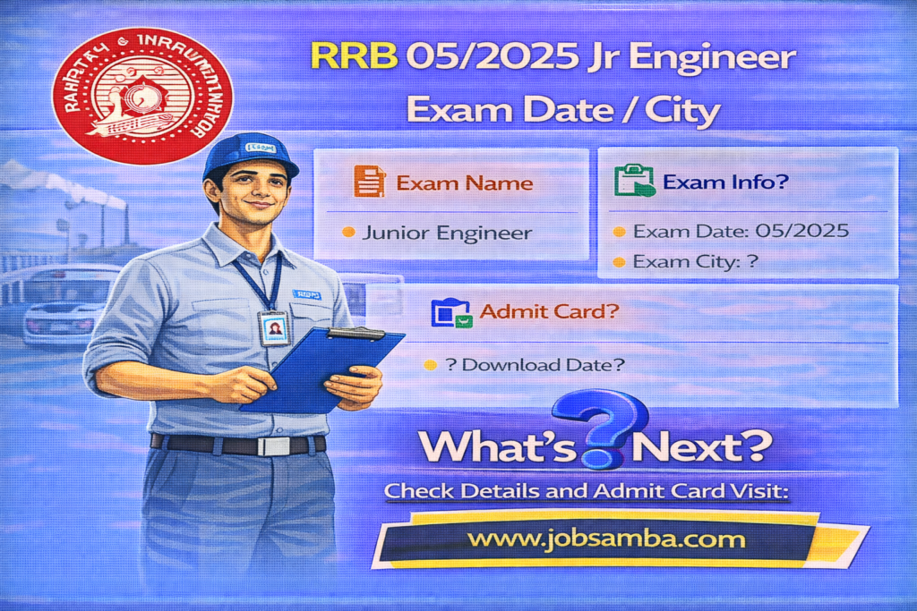 RRB 05/2025 Jr Engineer Exam Date / City