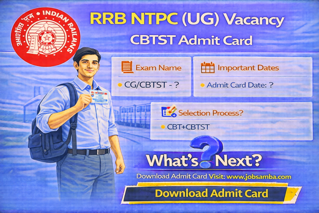 RRB NTPC (UG) Vacancy CBTST Admit Card
