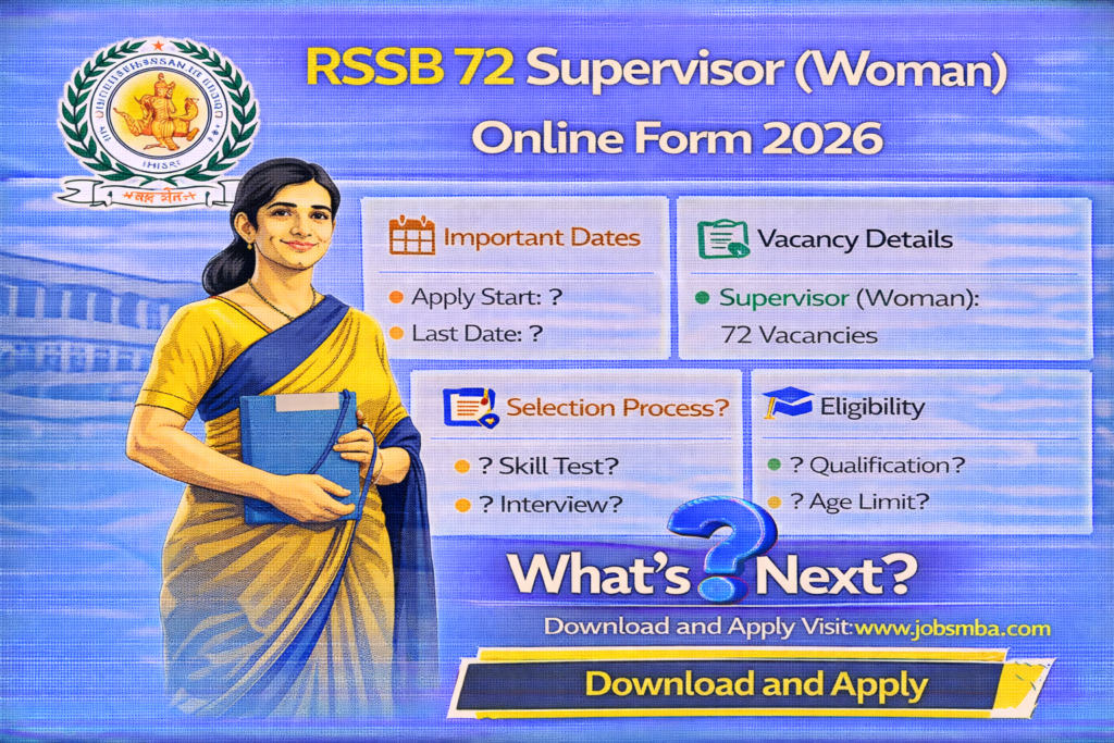 RSSB 72 Supervisor (Woman) Online Form 2026