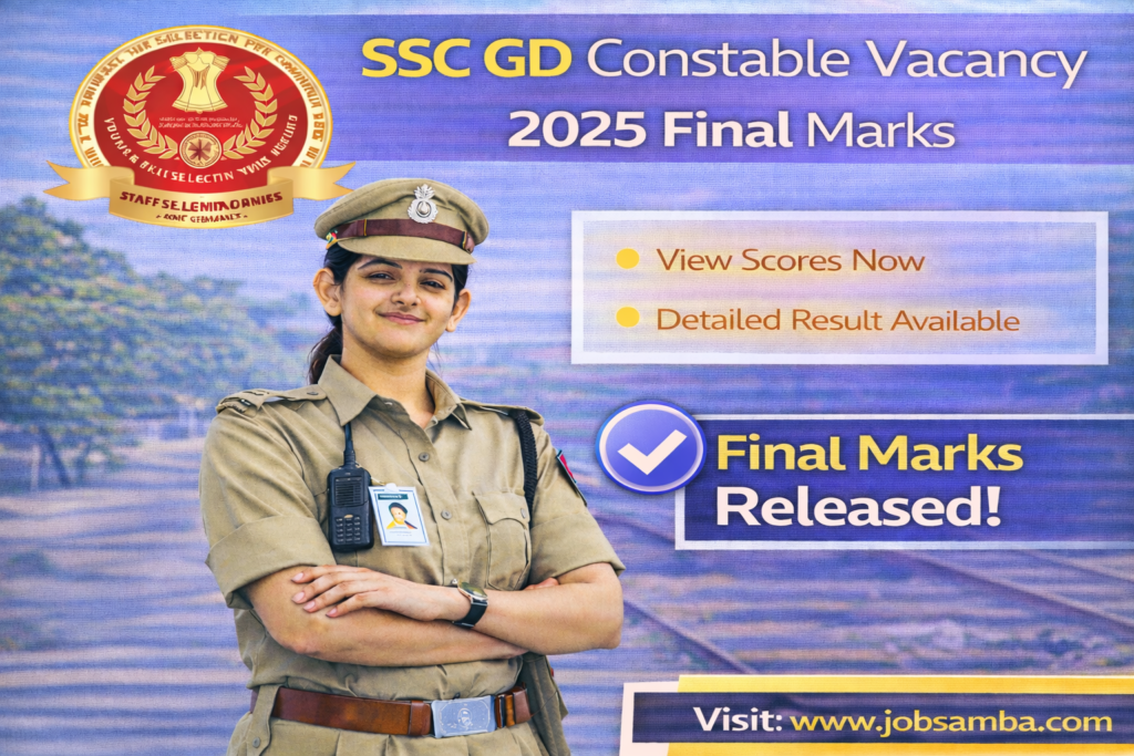 SSC GD Constable Vacancy 2025 Final Marks SSC GD Constable Vacancy 2025 Final Marks