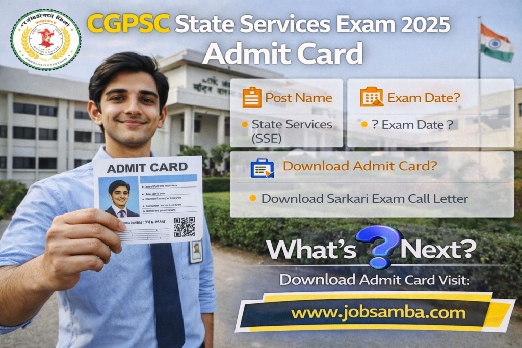CGPSC State Services Exam 2025 Admit Card