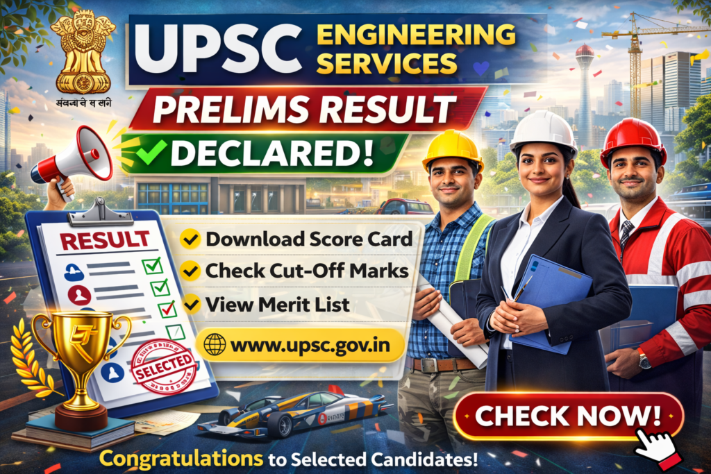 UPSC Engineering Services Prelims Result