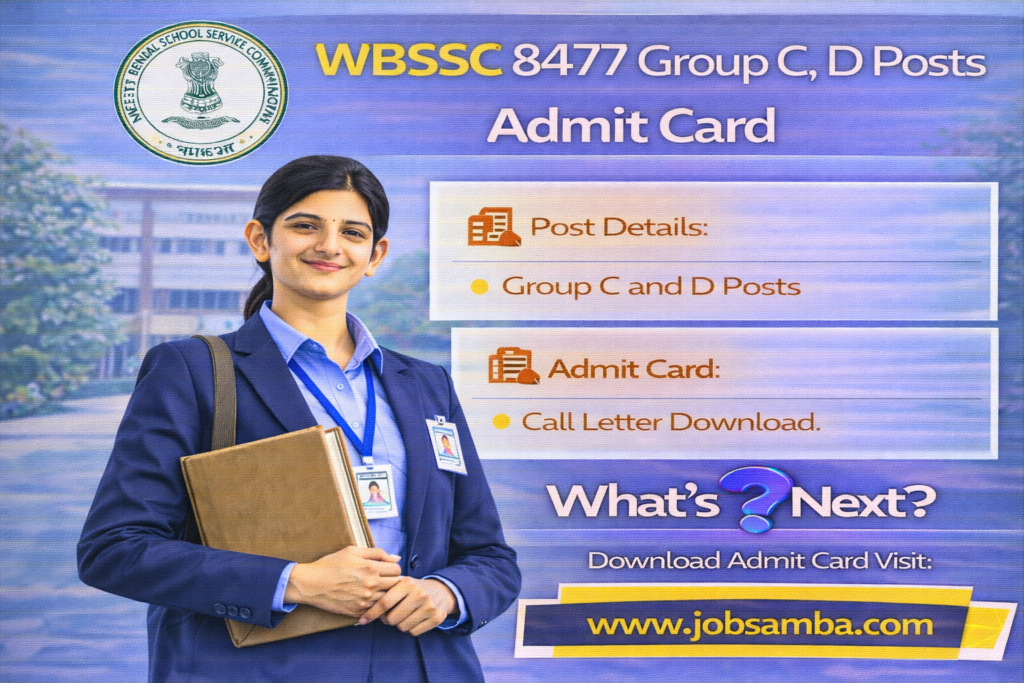 WBSSC 8477 Group C, D Posts Admit Card