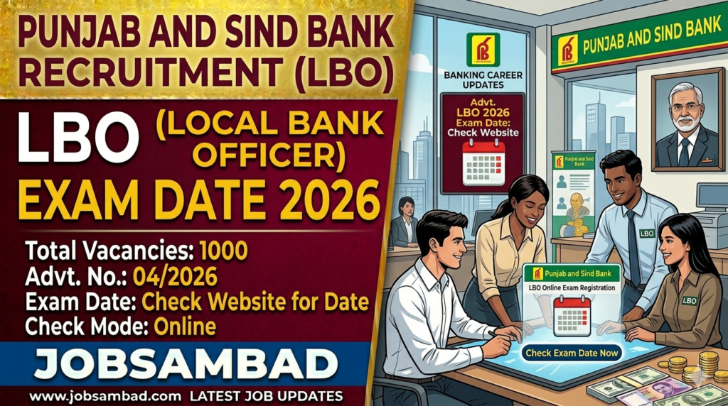 Punjab and Sind Bank 1000 LBO Exam Date