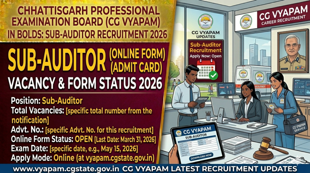 CG Vyapam Sub-Auditor Online Form 2026