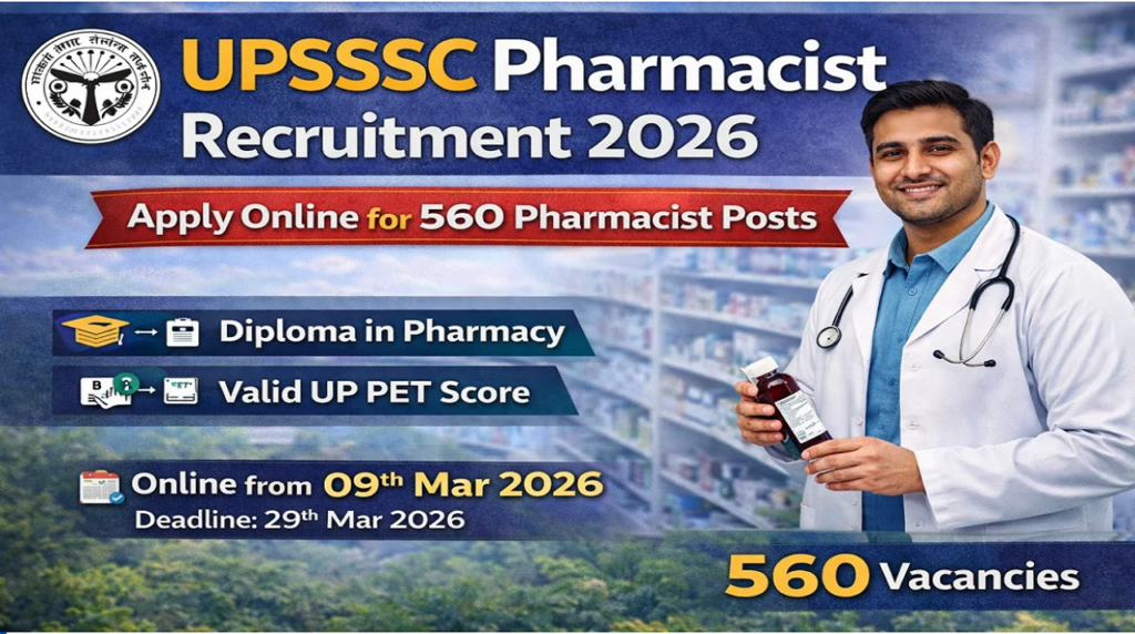 UPSSSC 560 Pharmacist Vacancy Exam Date