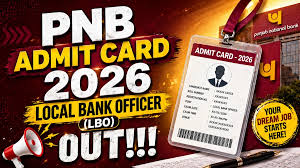 PNB 750 LBO LPT / Interview Admit Card