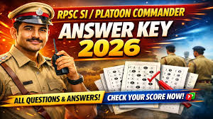 RPSC 1015 Sub Inspector Exam Answer Key