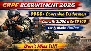 CRPF 9195 Constable (Tradesmen) Online Form