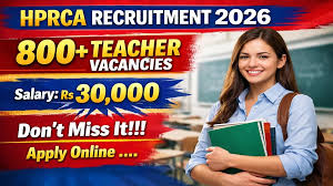 HPRCA Advt 09/2026 PGT Teacher Online Form