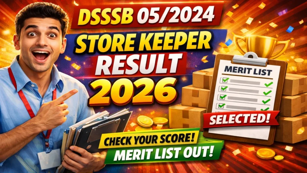 DSSSB Advt. 05/2024 Salesman Grade-I Result