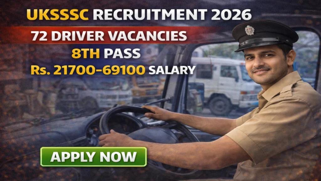 UKSSSC 72 Driver Vacancy Online Form 2026