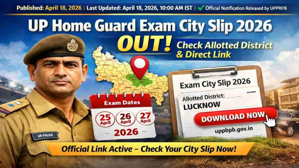 UP 41424 Home Guard Exam Date / City