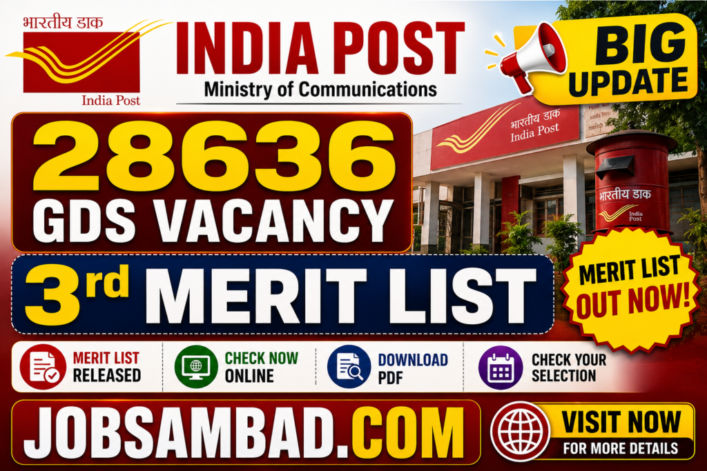 India Post 28636 GDS Vacancy 3rd Merit List