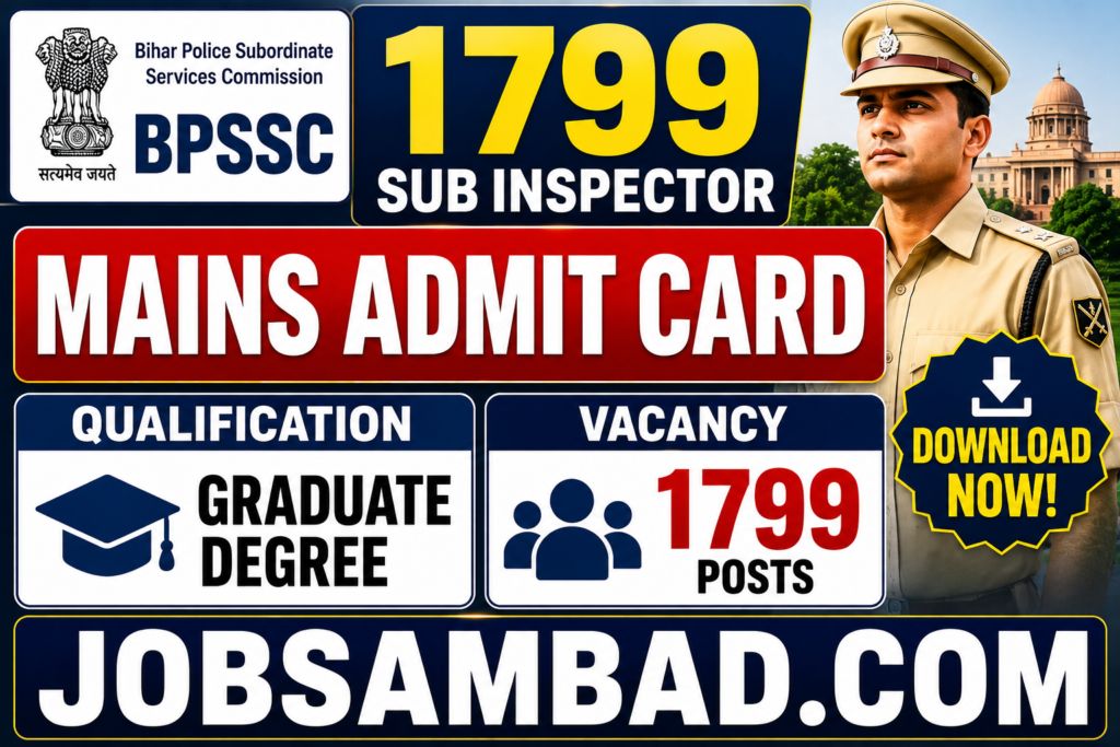 BPSSC 1799 Sub Inspector Mains Admit Card