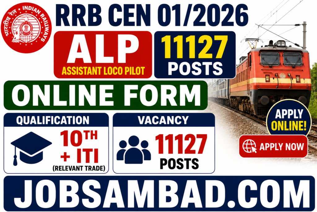 RRB CEN 01/2026 ALP (11127 Post) Online Form