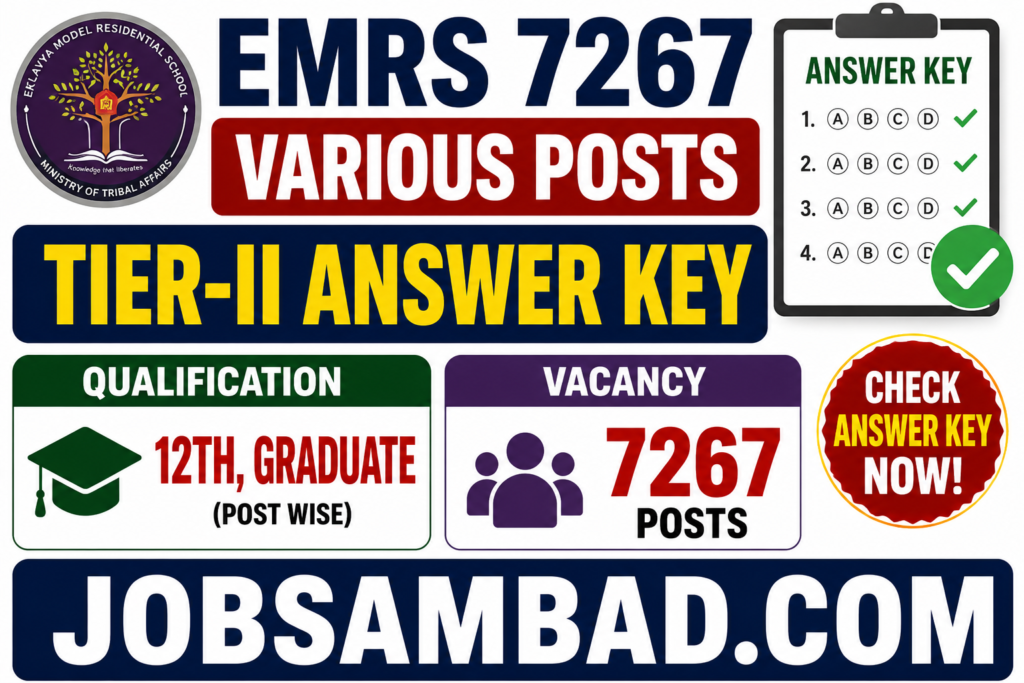 EMRS 7267 Various Posts Tier-II Answer Key