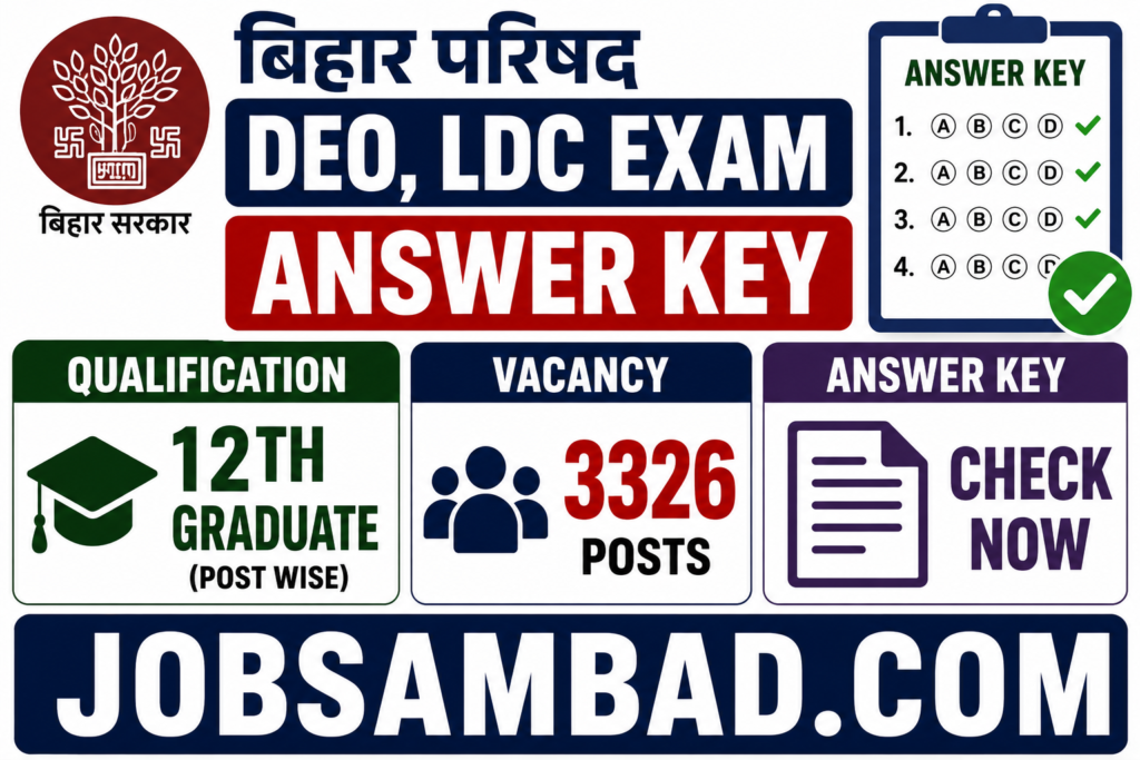 Bihar Parishad DEO, LDC Exam Answer Key