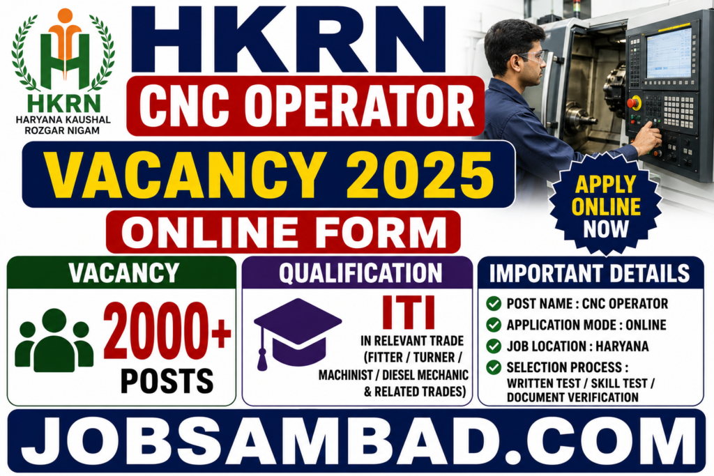HKRN CNC Operator Vacancy Online Form