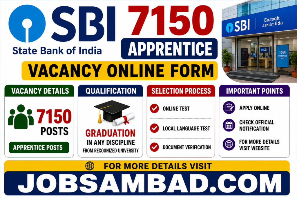 SBI Bank 7150 Apprentice Vacancy Online Form